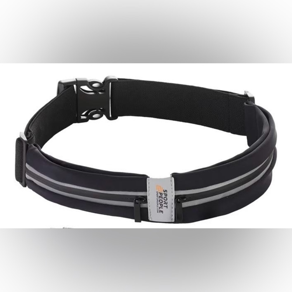 Sport 2 people double pocket adjustable running belt